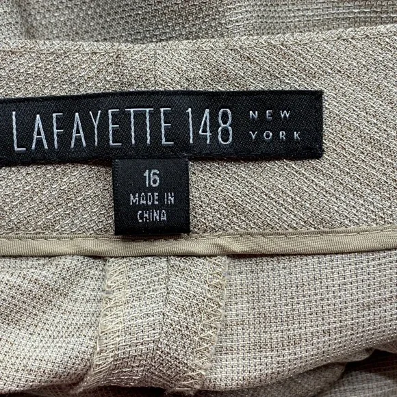 Lafayette 148 NY 2 Pc Wool Blend Pants/Blazer Suit Brown Iridescent Button Sz 16